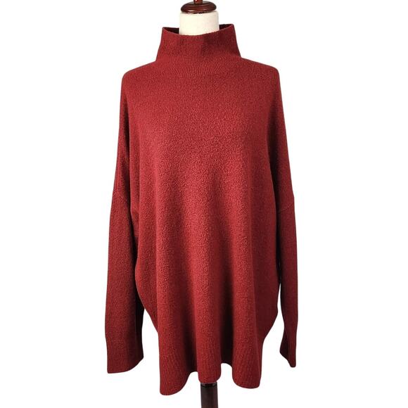 Abercrombie & Fitch Mock Neck Sweater Pullover Long Sleeve Maroon Size XL - Picture 1 of 11